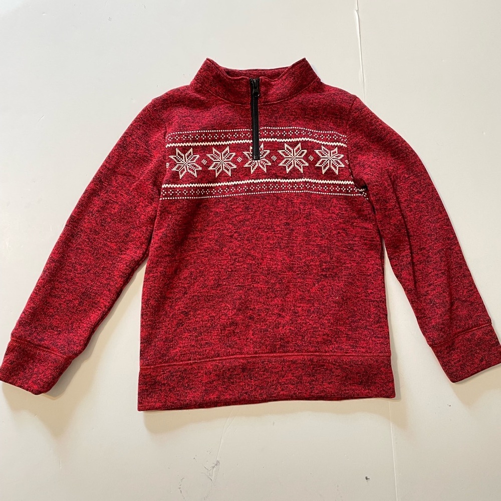 Sonoma Quarter Zip Pullover Sweater Casual Sweater Knit with Snowflake Design L7